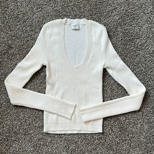 Abercrombie and Fitch Oval Neck Pearl Sweater